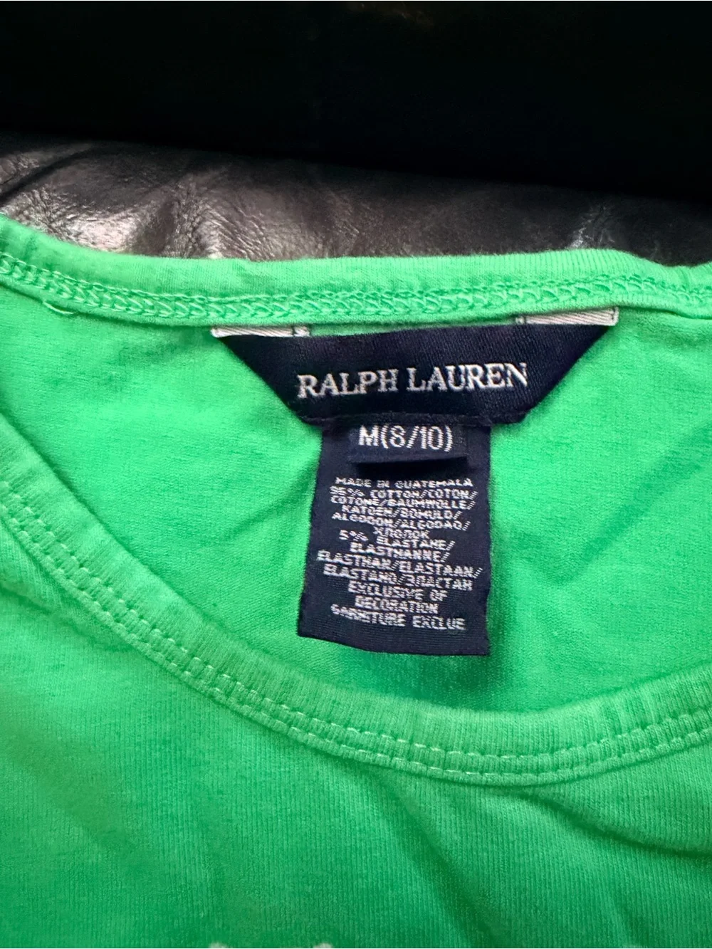Girls Ralph Lauren Bright Green Crewneck Tee sz 8/10